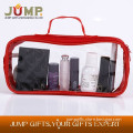 cheapest selling cosmetic bag, printing pvc clear plastic handle bags